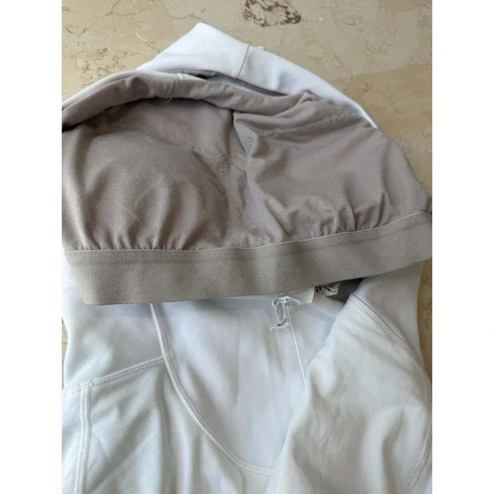 lululemon White Fit & Flare Tank Dress Built-In Bra & Pockets Women's 4